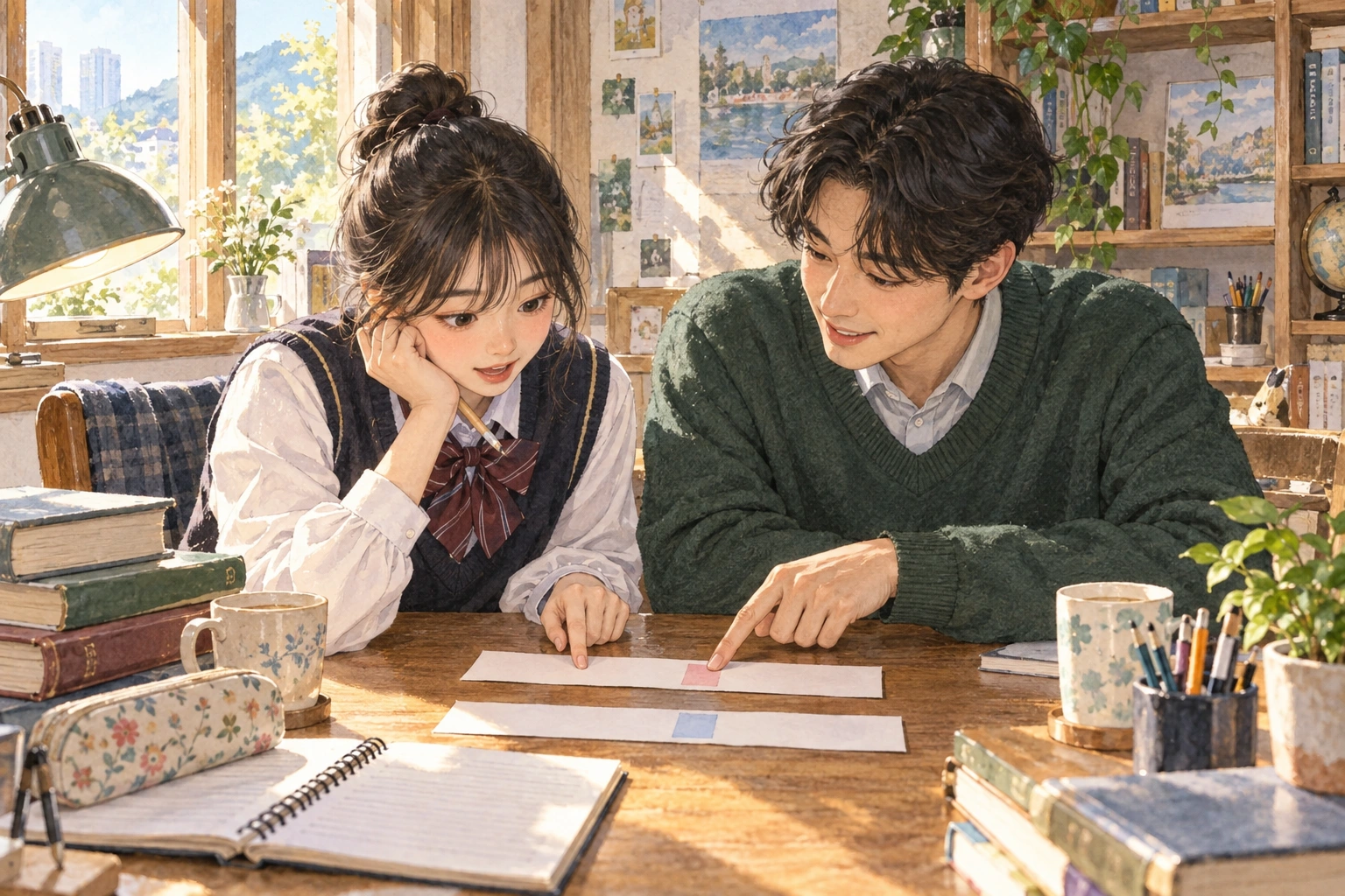 표의 예외를 설명하는 학생