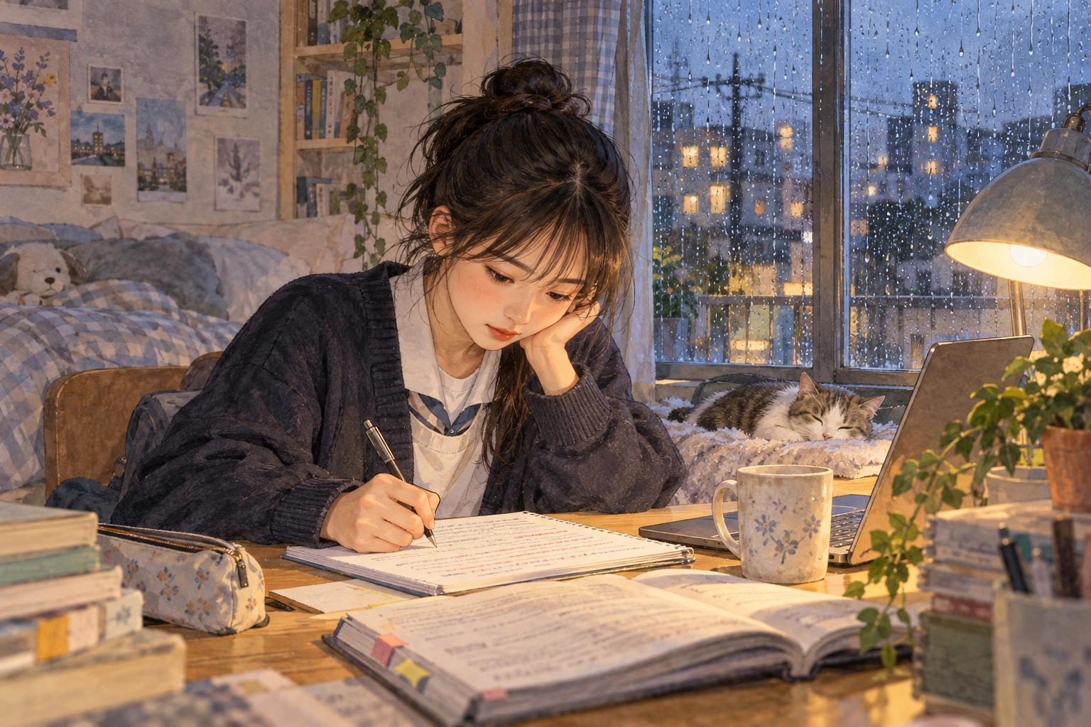피드백 뒤 답안을 고치는 학생