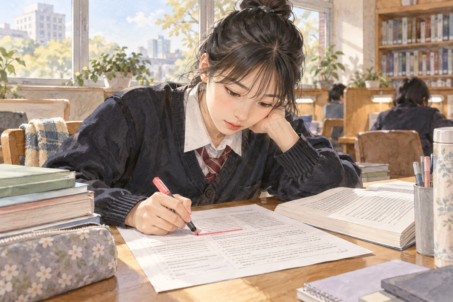 발문을 먼저 확인하는 학생